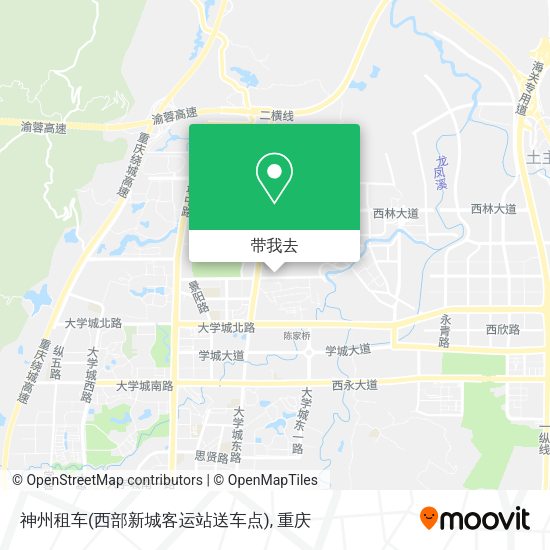 神州租车(西部新城客运站送车点)地图