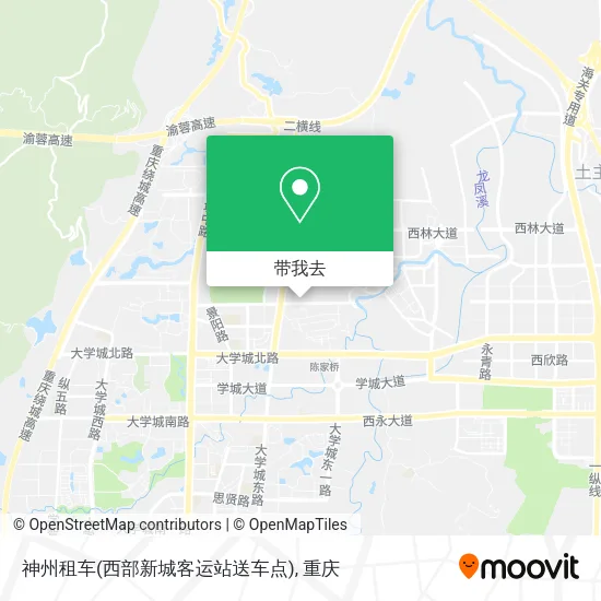 神州租车(西部新城客运站送车点)地图