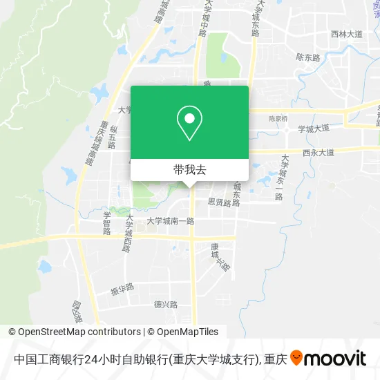 中国工商银行24小时自助银行(重庆大学城支行)地图