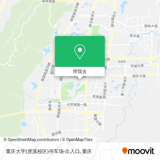 重庆大学(虎溪校区)停车场-出入口地图