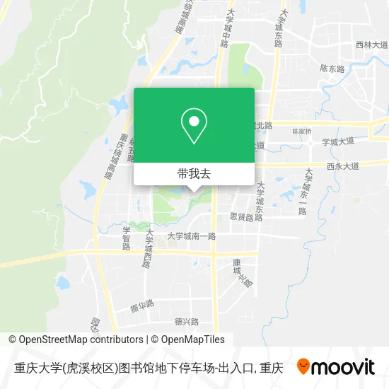 重庆大学(虎溪校区)图书馆地下停车场-出入口地图