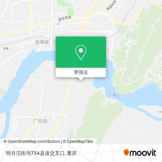 明月沱街与754县道交叉口地图