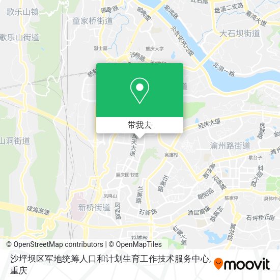 沙坪坝区军地统筹人口和计划生育工作技术服务中心地图