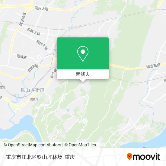 重庆市江北区铁山坪林场地图