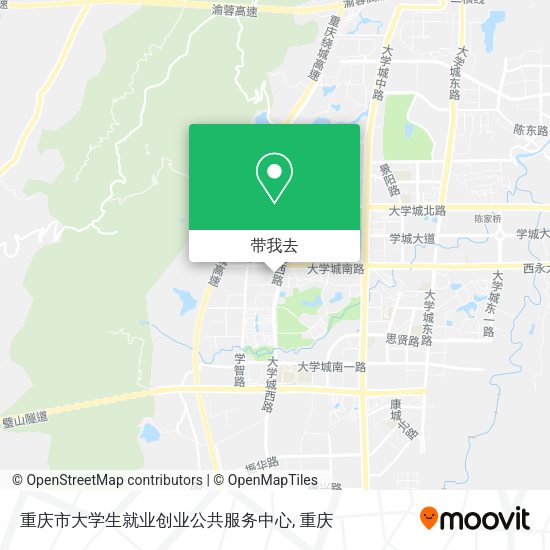 重庆市大学生就业创业公共服务中心地图