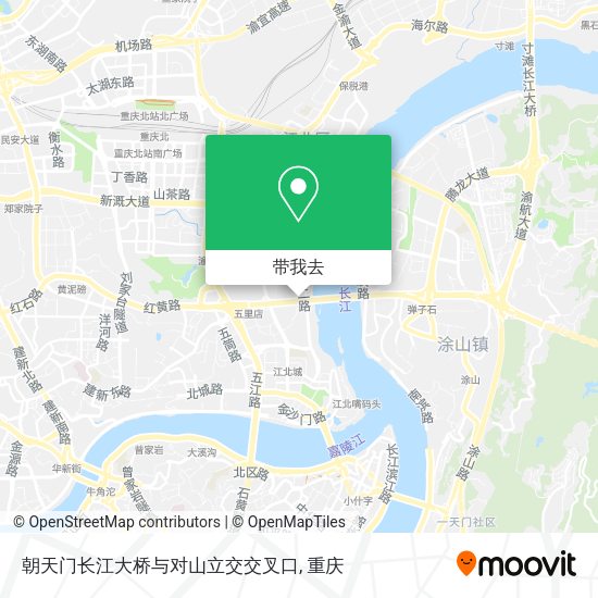 朝天门长江大桥与对山立交交叉口地图