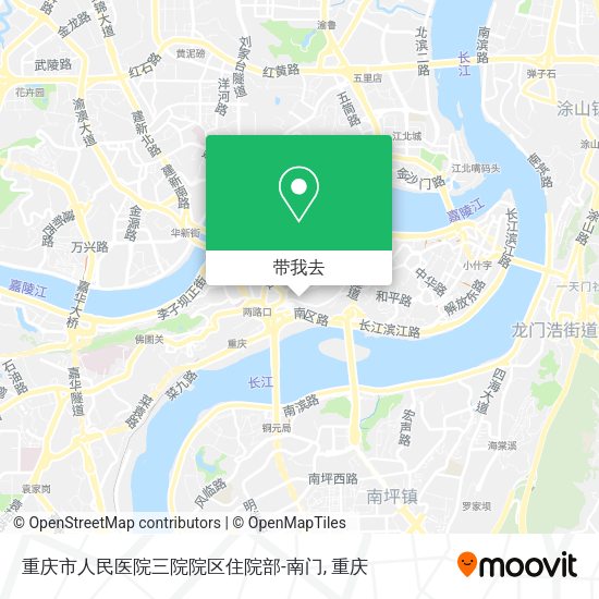 重庆市人民医院三院院区住院部-南门地图