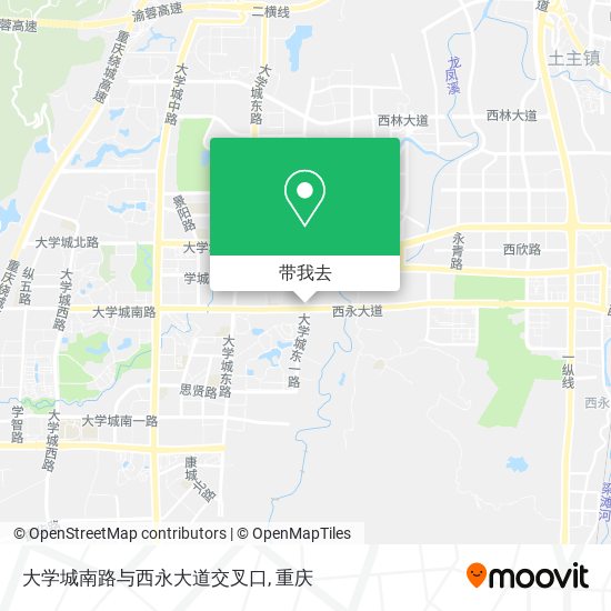 大学城南路与西永大道交叉口地图