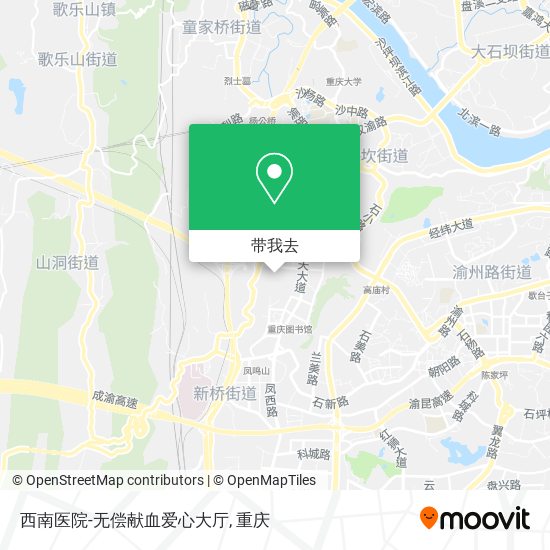 西南医院-无偿献血爱心大厅地图