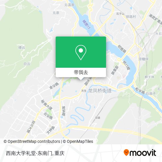 西南大学礼堂-东南门地图