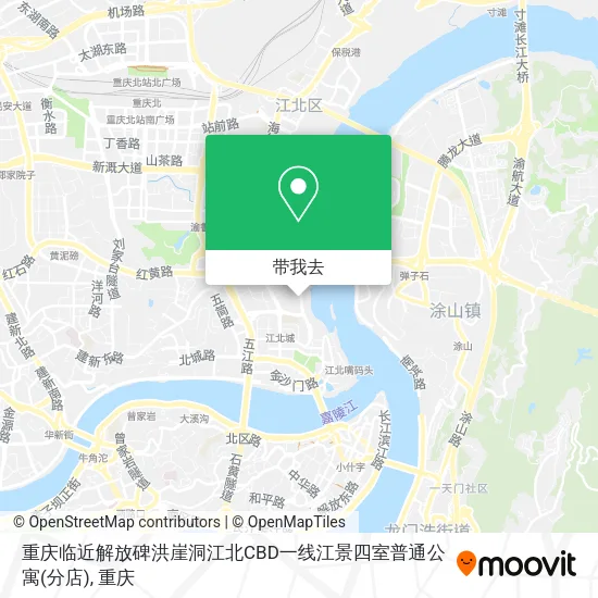 重庆临近解放碑洪崖洞江北CBD一线江景四室普通公寓(分店)地图