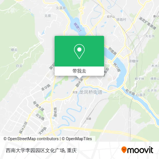 西南大学李园园区文化广场地图