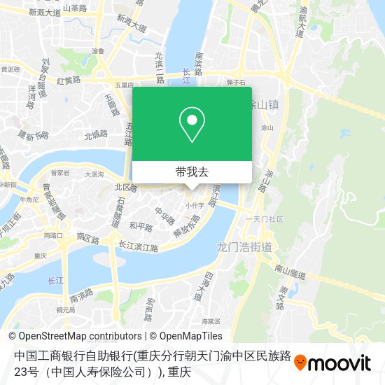中国工商银行自助银行(重庆分行朝天门渝中区民族路23号（中国人寿保险公司）)地图