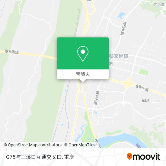 G75与三溪口互通交叉口地图