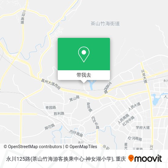 永川125路(茶山竹海游客换乘中心-神女湖小学)地图