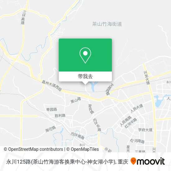 永川125路(茶山竹海游客换乘中心-神女湖小学)地图