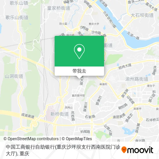 中国工商银行自助银行(重庆沙坪坝支行西南医院门诊大厅)地图