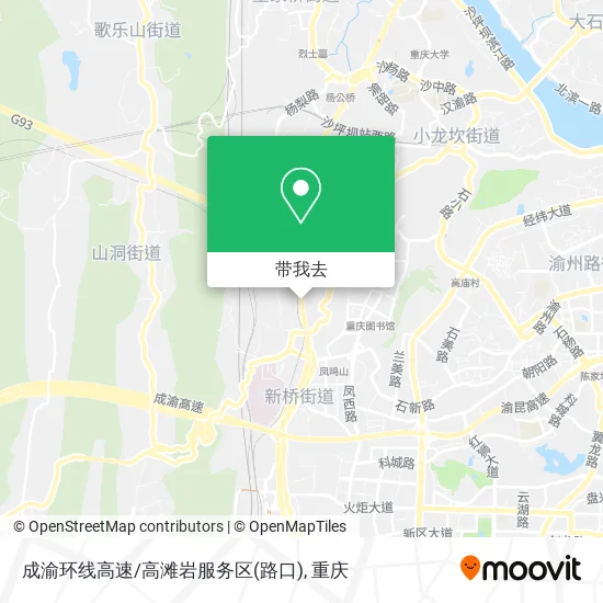 成渝环线高速/高滩岩服务区(路口)地图