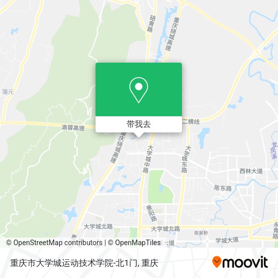 重庆市大学城运动技术学院-北1门地图