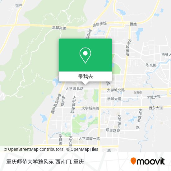 重庆师范大学雅风苑-西南门地图