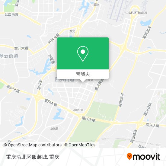 重庆渝北区服装城地图