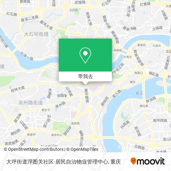 大坪街道浮图关社区-居民自治物业管理中心地图