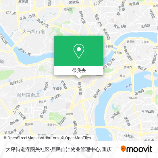 大坪街道浮图关社区-居民自治物业管理中心地图