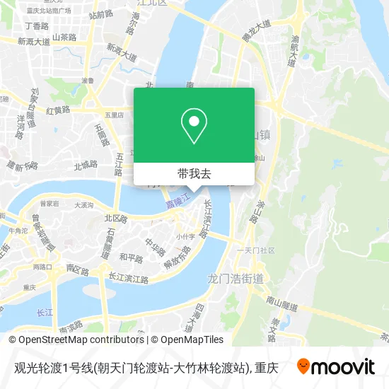 观光轮渡1号线(朝天门轮渡站-大竹林轮渡站)地图