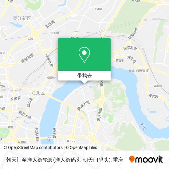 朝天门至洋人街轮渡(洋人街码头-朝天门码头)地图