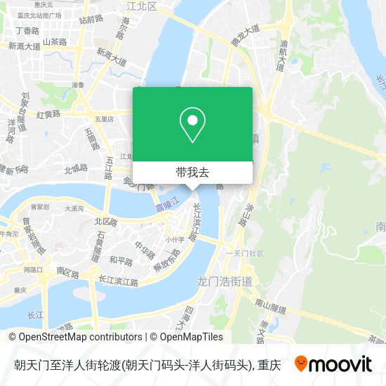 朝天门至洋人街轮渡(朝天门码头-洋人街码头)地图