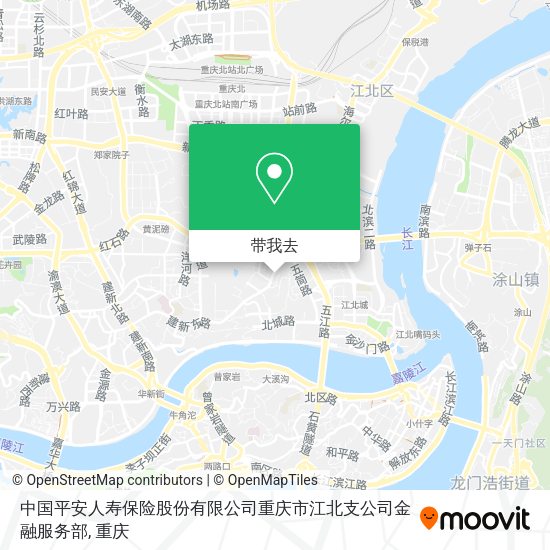 中国平安人寿保险股份有限公司重庆市江北支公司金融服务部地图