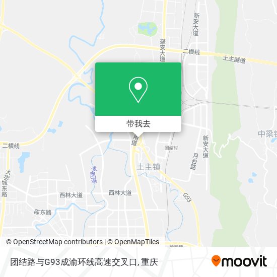 团结路与G93成渝环线高速交叉口地图