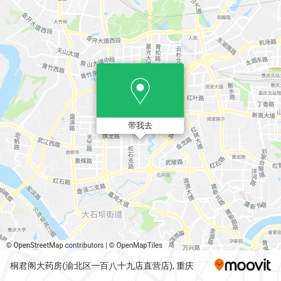 桐君阁大药房(渝北区一百八十九店直营店)地图