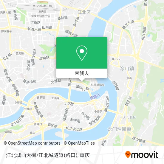江北城西大街/江北城隧道(路口)地图