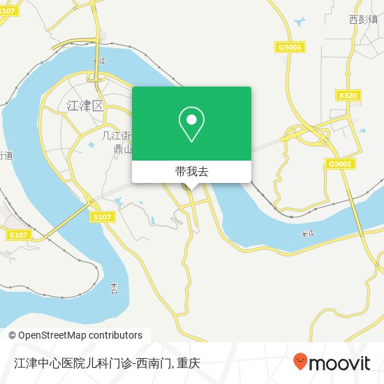 江津中心医院儿科门诊-西南门地图