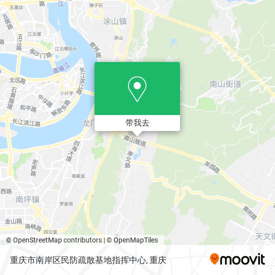 重庆市南岸区民防疏散基地指挥中心地图