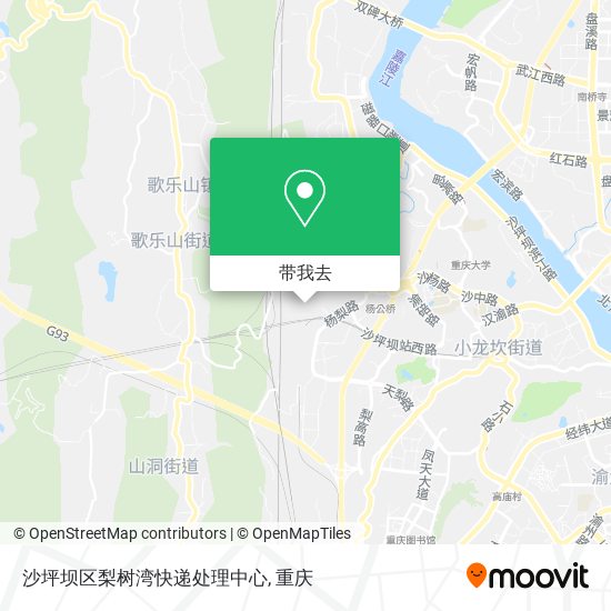 沙坪坝区梨树湾快递处理中心地图