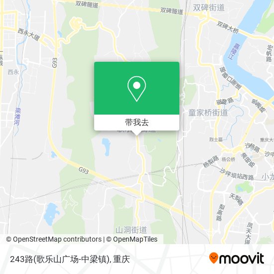 243路(歌乐山广场-中梁镇)地图
