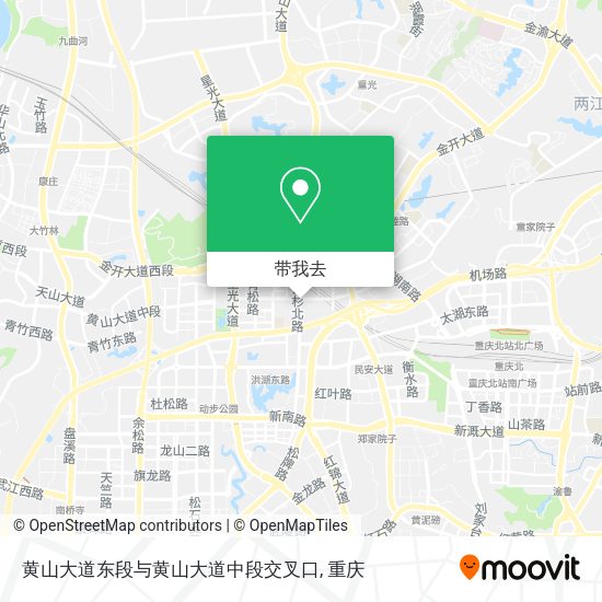 黄山大道东段与黄山大道中段交叉口地图