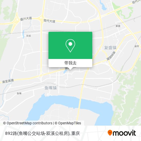 892路(鱼嘴公交站场-双溪公租房)地图