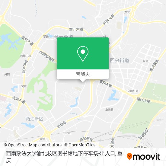 西南政法大学渝北校区图书馆地下停车场-出入口地图