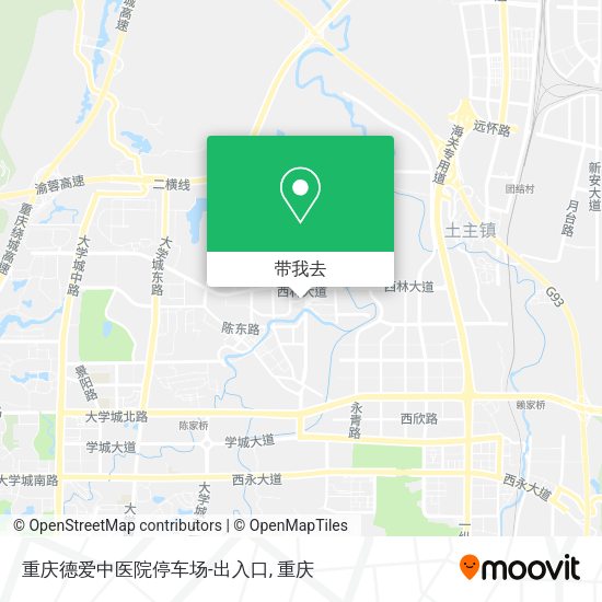 重庆德爱中医院停车场-出入口地图