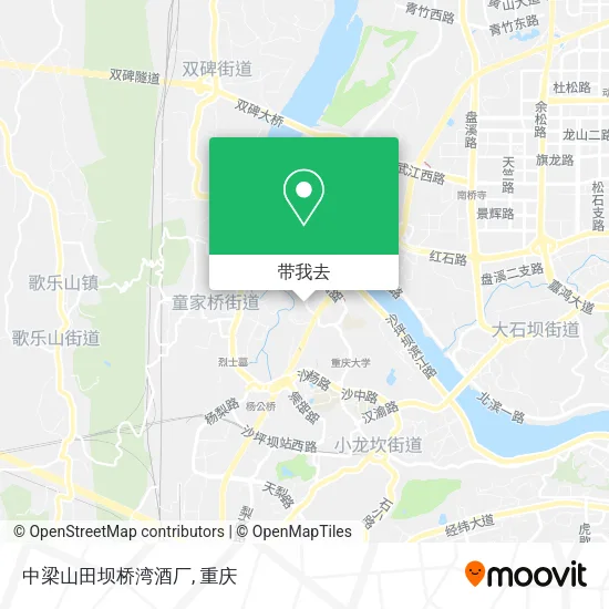中梁山田坝桥湾酒厂地图