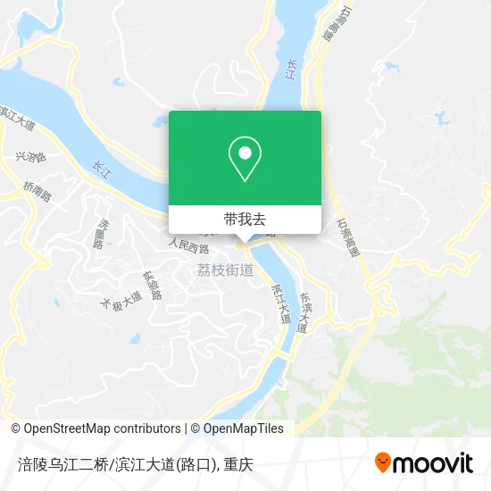 涪陵乌江二桥/滨江大道(路口)地图