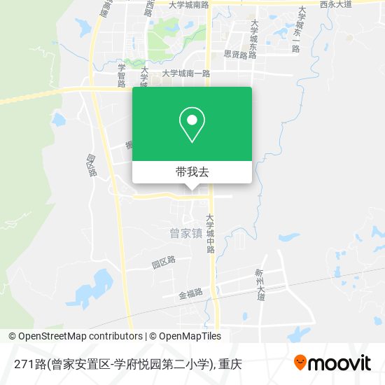 271路(曾家安置区-学府悦园第二小学)地图