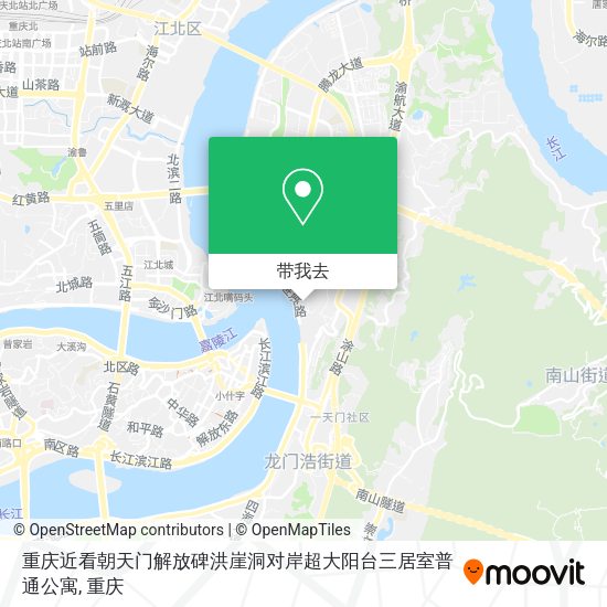 重庆近看朝天门解放碑洪崖洞对岸超大阳台三居室普通公寓地图