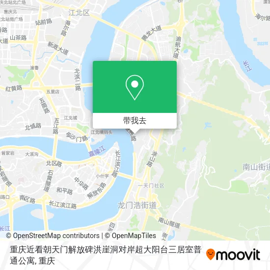 重庆近看朝天门解放碑洪崖洞对岸超大阳台三居室普通公寓地图