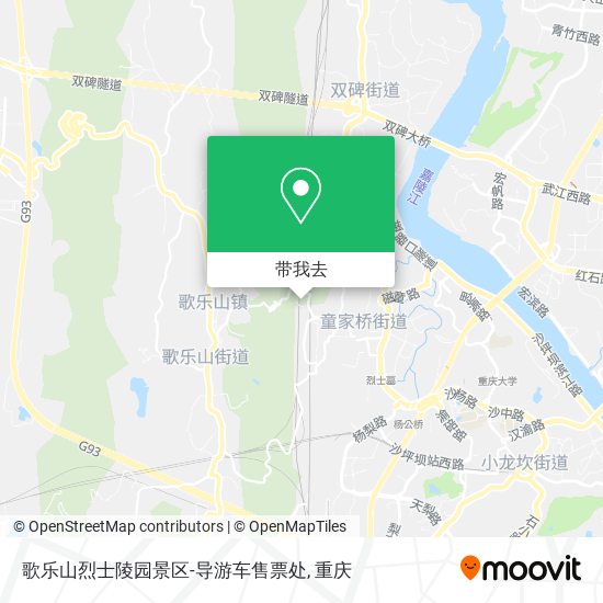 歌乐山烈士陵园景区-导游车售票处地图