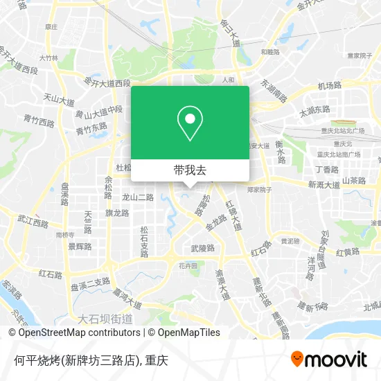 何平烧烤(新牌坊三路店)地图