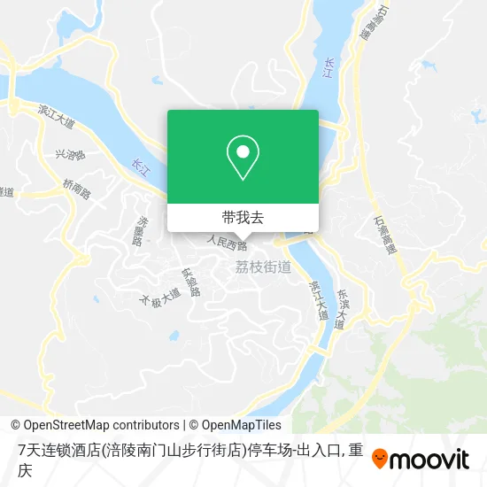 7天连锁酒店(涪陵南门山步行街店)停车场-出入口地图